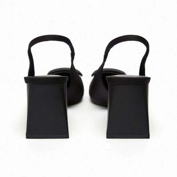 Zara Embellished Slingbacks Pumps Black - 6½ - Picture 4 of 4
